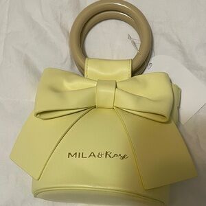 Mila & Rose Girls Yellow Bow Bag